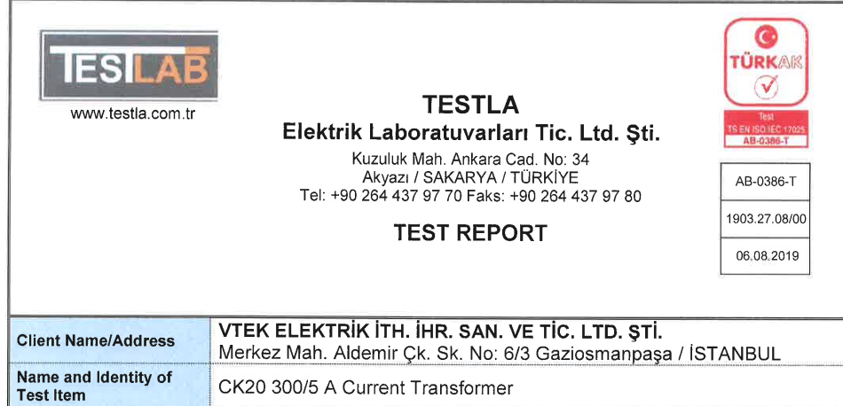 TK 20 Current Transformer